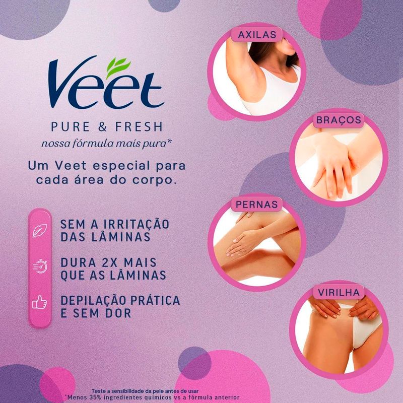 creme depilatório veet pure & fresh pele sensível 200ml