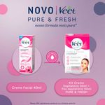 kit de depilação facial veet pure & fresh creme 50ml + creme pós-depilatório 50ml