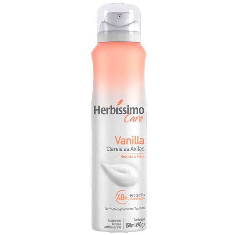 desodorante aerossol antitranspirante herbíssimo vanilla 150ml