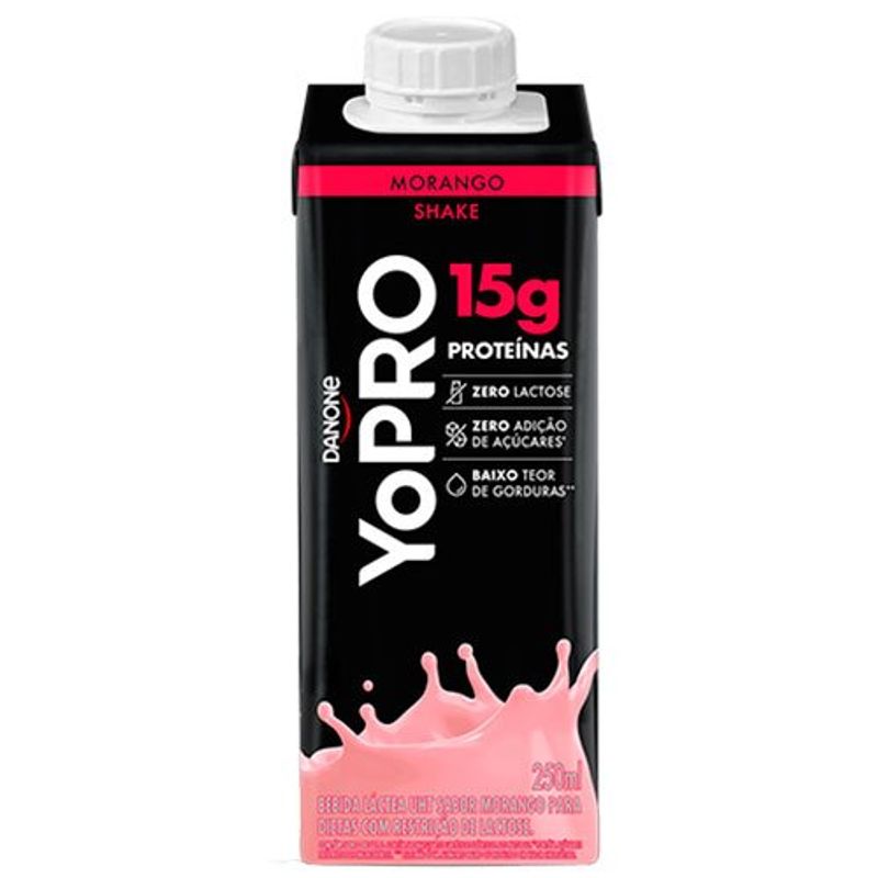 bebida láctea danone yopro morango 250ml