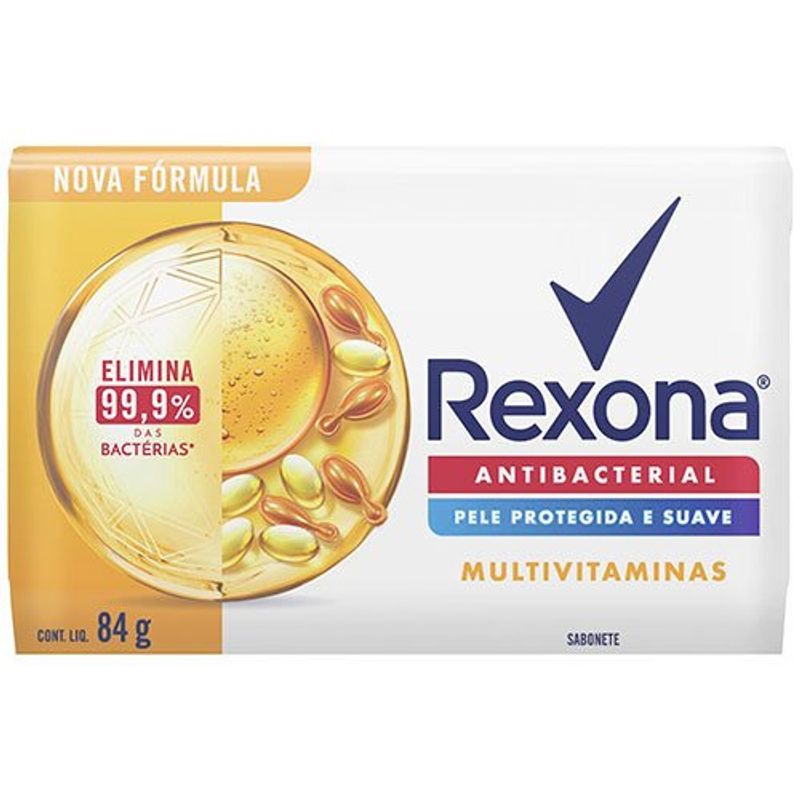 sabonete em barra rexona antibacterial multivitam 84g