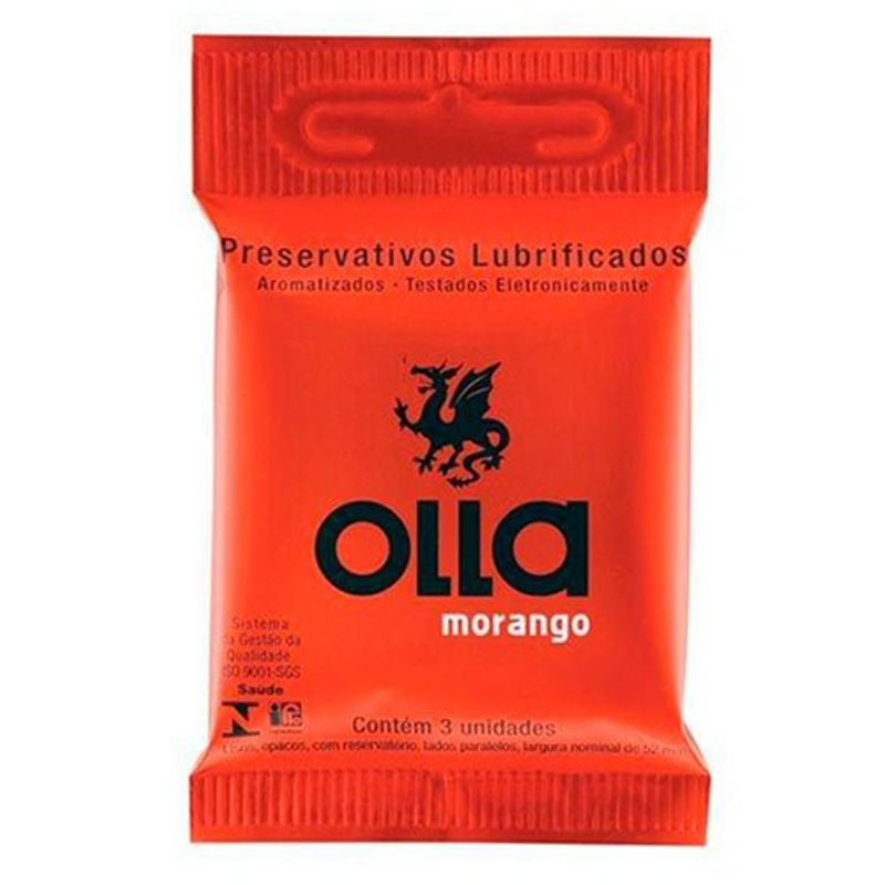 preservativo olla morango 3 unidades