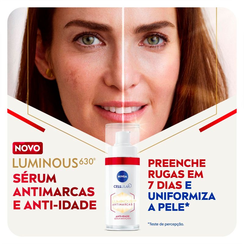 sérum facial nivea cellular luminous 630 antimarcas anti-idade 30ml