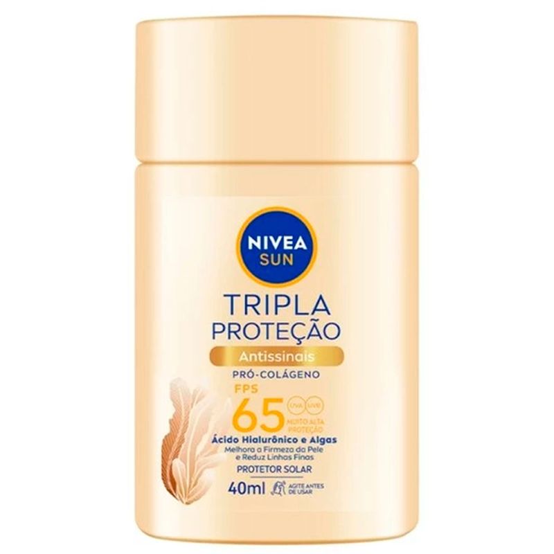 protetor solar facial nivea sun tripla proteção antissinais fps65 40ml