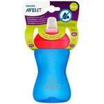 copo de transição avent bico de silicone azul 300ml