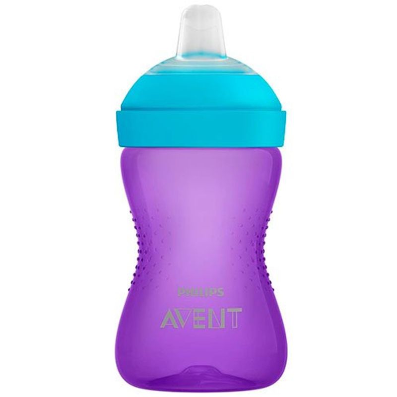 copo de transição avent bico de silicone roxo 300ml
