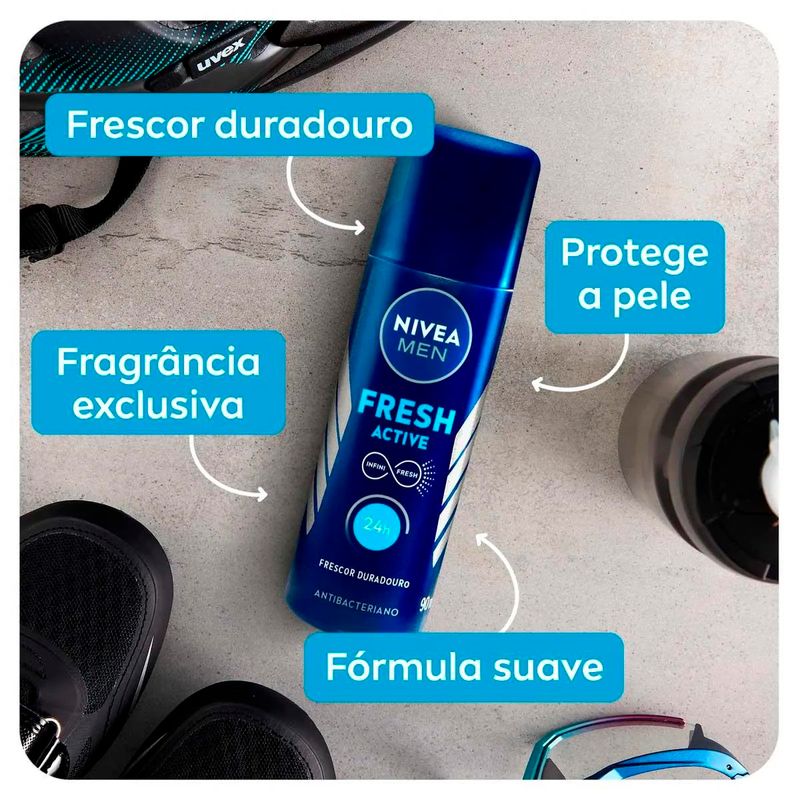 desodorante spray nivea men fresh active 90ml