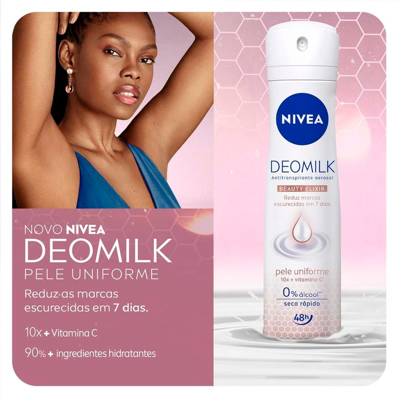 desodorante aerosol nivea deomilk pele uniforme 150ml