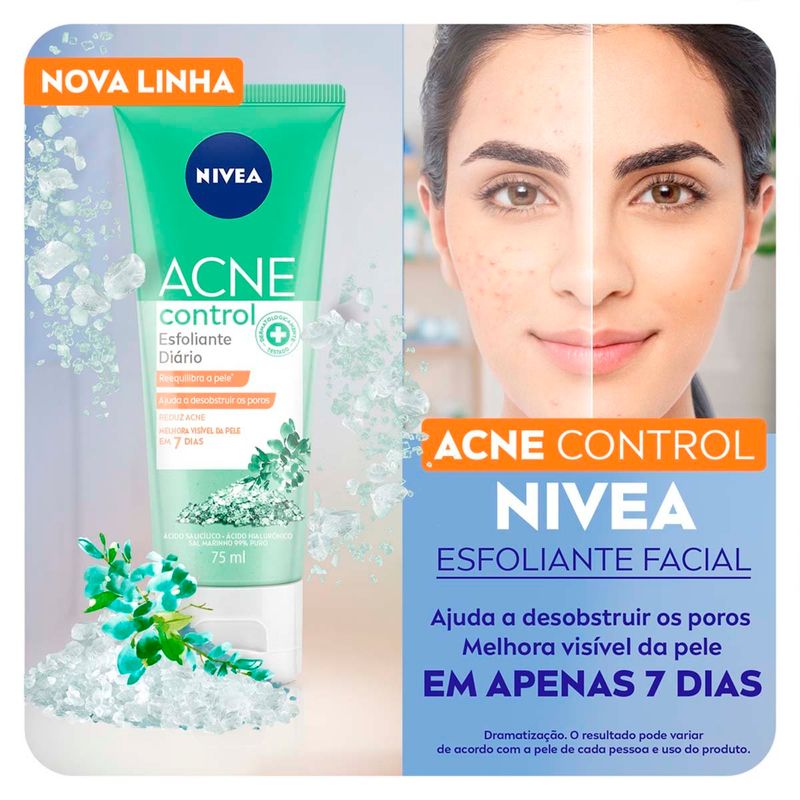 esfoliante facial nivea acne control 75ml