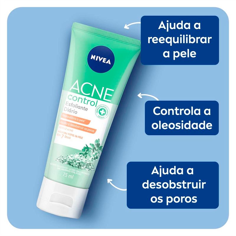 esfoliante facial nivea acne control 75ml