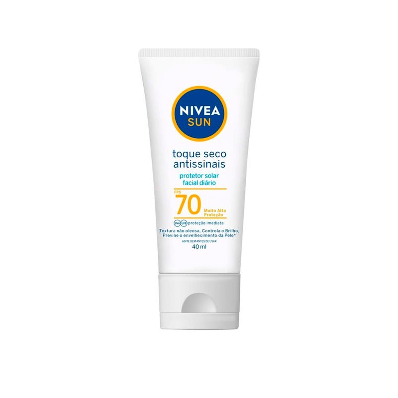 protetor solar facial nivea toque seco antissinais fps 70 40ml