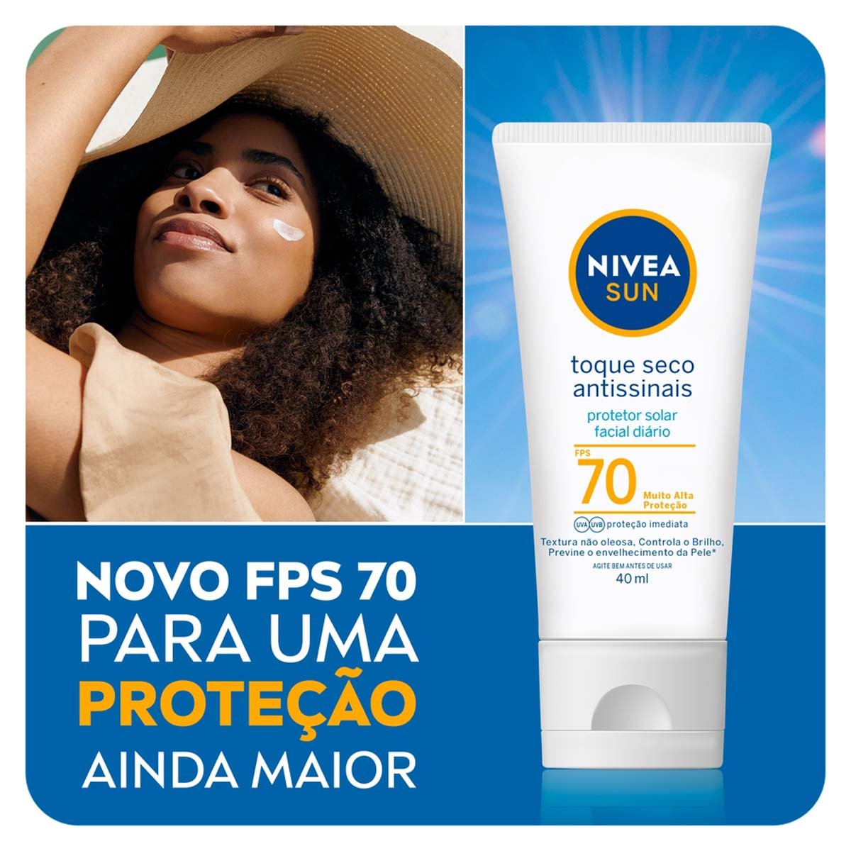 Protetor Solar Facial Nivea Fps 70 Antissinais 40ml