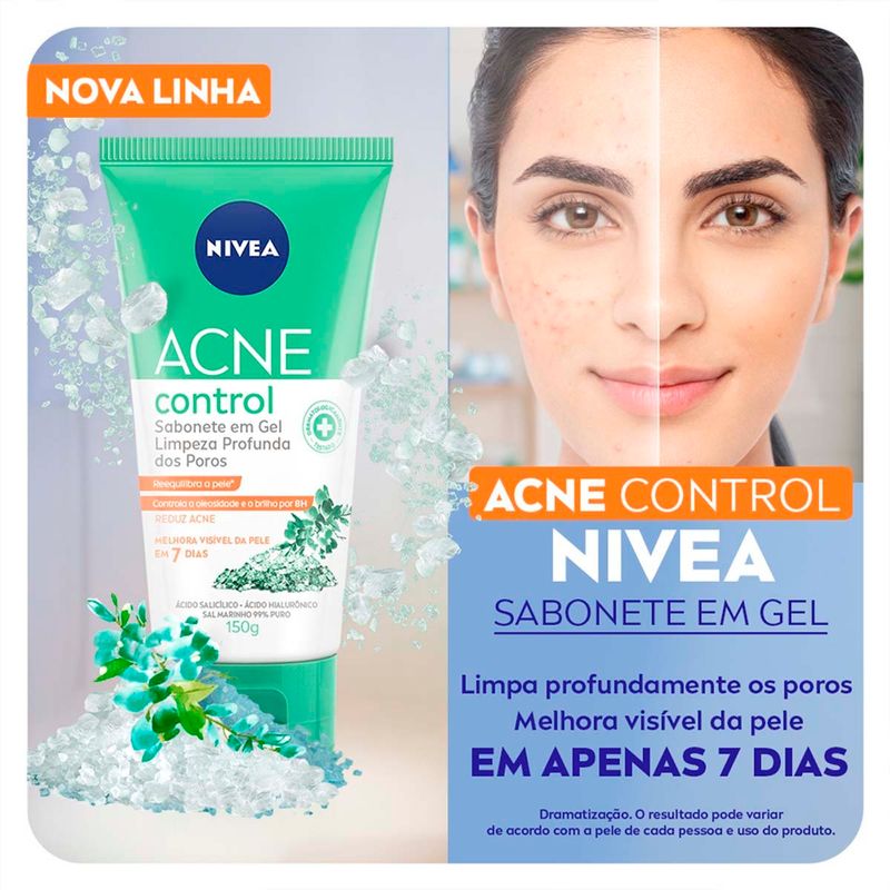 sabonete facial em gel nivea acne control 150g