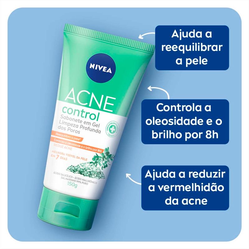 sabonete facial em gel nivea acne control 150g