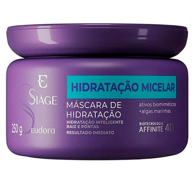 máscara siàge eudora hidratação micelar 250g