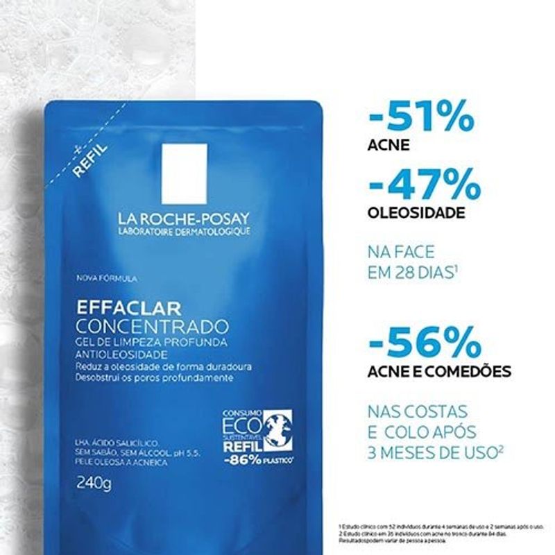 gel de limpeza effaclar concentrado refil 240g la roche