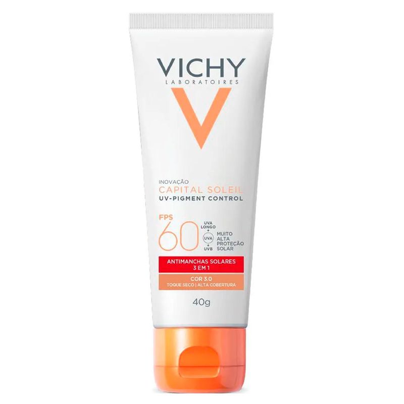 protetor solar facial vichy uv pigment control cor 3.0 fps60 40g