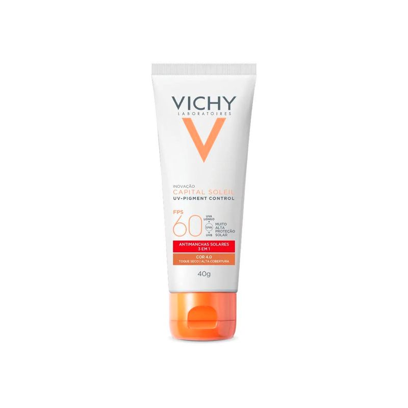 protetor solar facial vichy capital soleil uv-pigment control fps 60 cor 4.0 40g