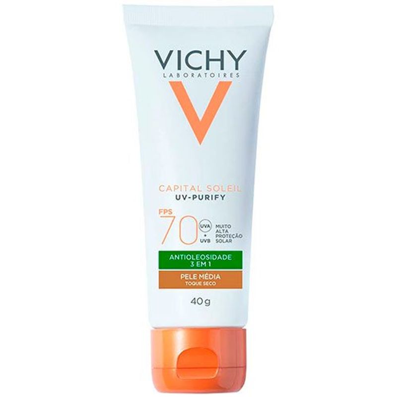protetor solar vichy capital soleil purify fps70 media - 40g
