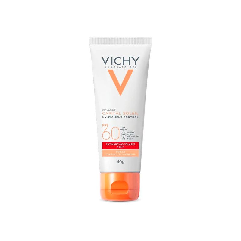 protetor solar facial vichy capital soleil uv-pigment control fps 60 cor 2.0 40g