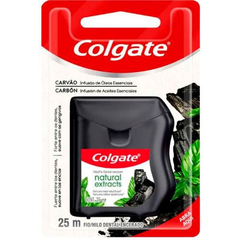 fio dental colgate natural extracts carvão 25m