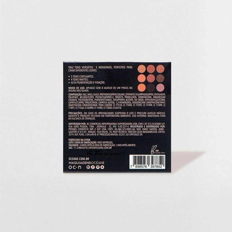 paleta de sombras océane edition pocket pallete nude 7g