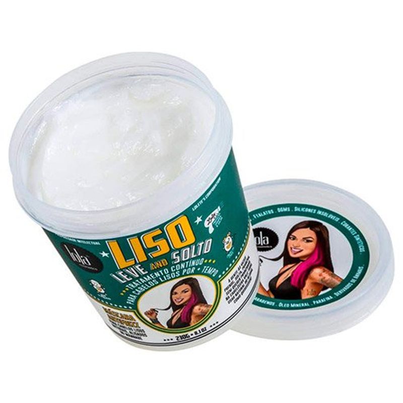 máscara antifrizz lola cosmetics liso leve e solto 230g