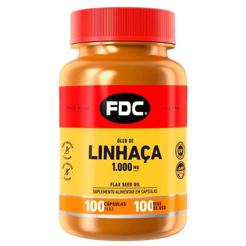 óleo de linhaça 1.000mg 100 cápsulas suplemento alimentar fdc