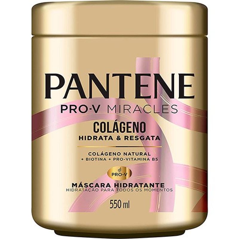 máscara hidratante pantene colágeno hidrata e resgata 550ml