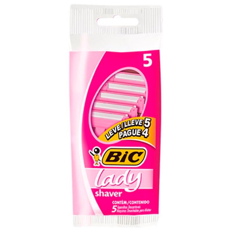 aparelho bic lady shaver leve 5 pague 4 rosa