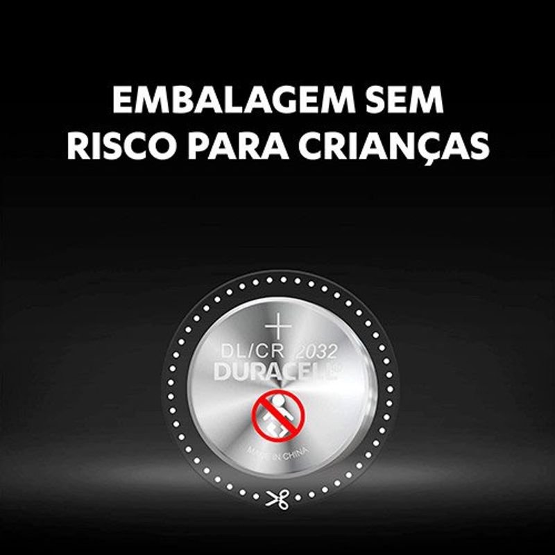 pilha moeda cr 2032 duracell 2 unidades