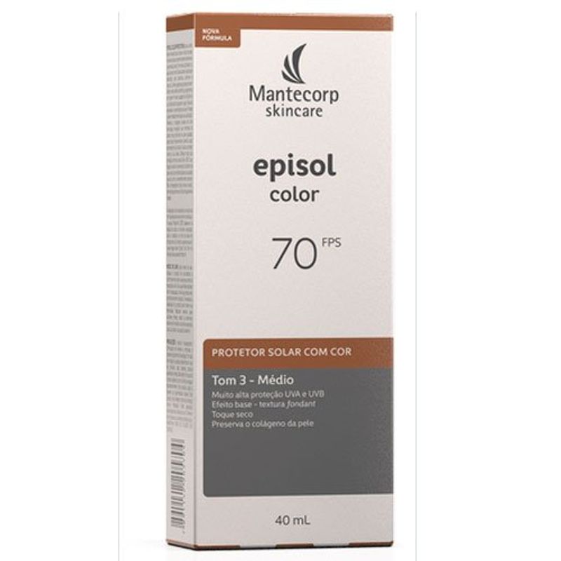 protetor solar epsol color tom 3 médio fps 70 40ml