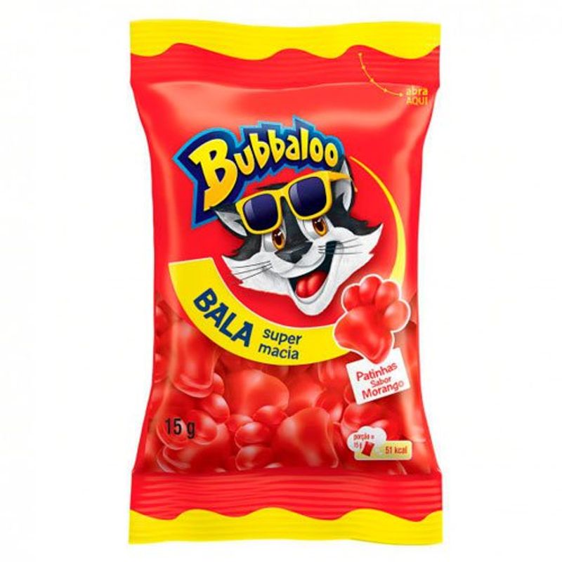 bala bubbaloo morango 15g