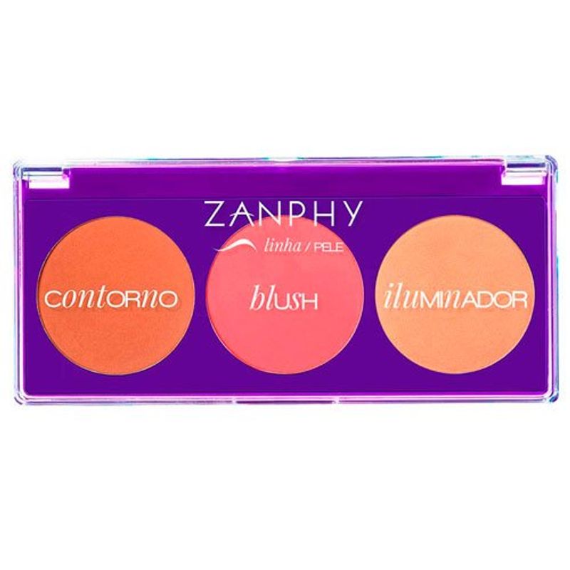 paleta trio zanphy contorno blush iluminador