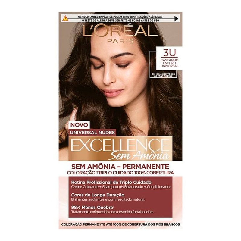coloração imédia excellence sem amônia castanho escuro universal 3u