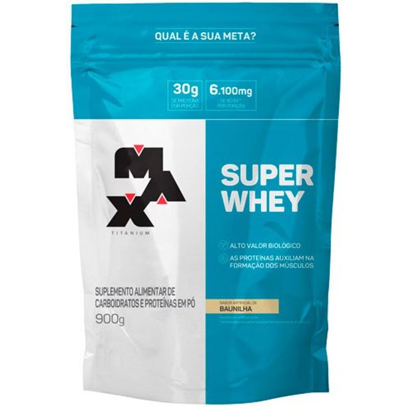 refil super whey max titanium baunilha 900g