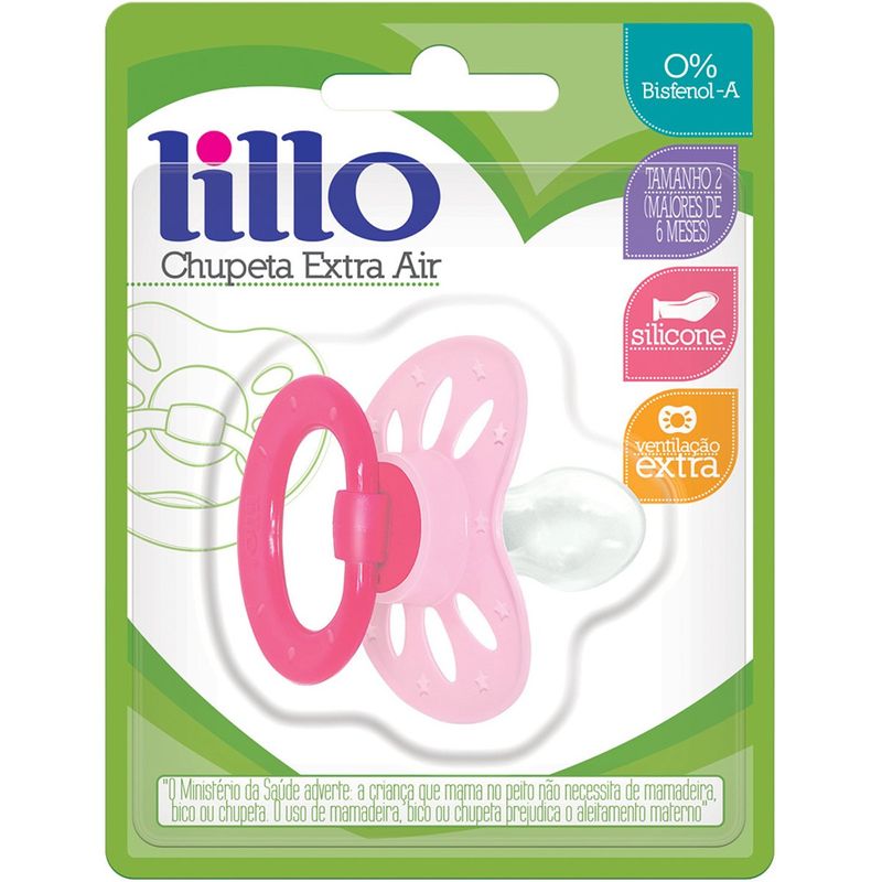 Chupeta Extra Air Lillo Rosa Tamanho 2