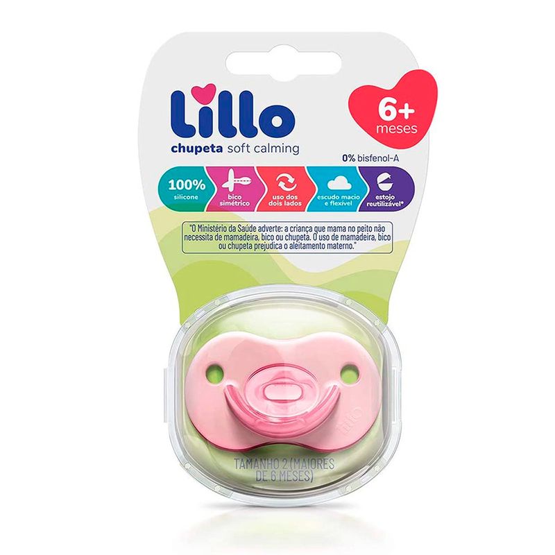 Chupeta Calming Lillo Rosa Tam 2 Soft