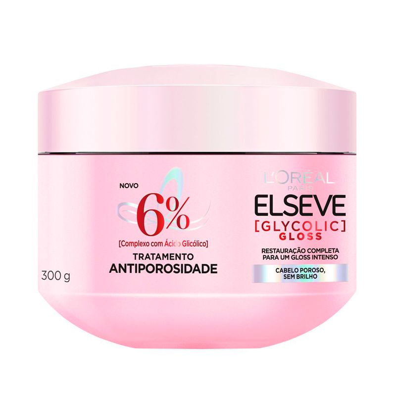 máscara de tratamento antiporosidade l'oréal paris elseve glycolic gloss 300g