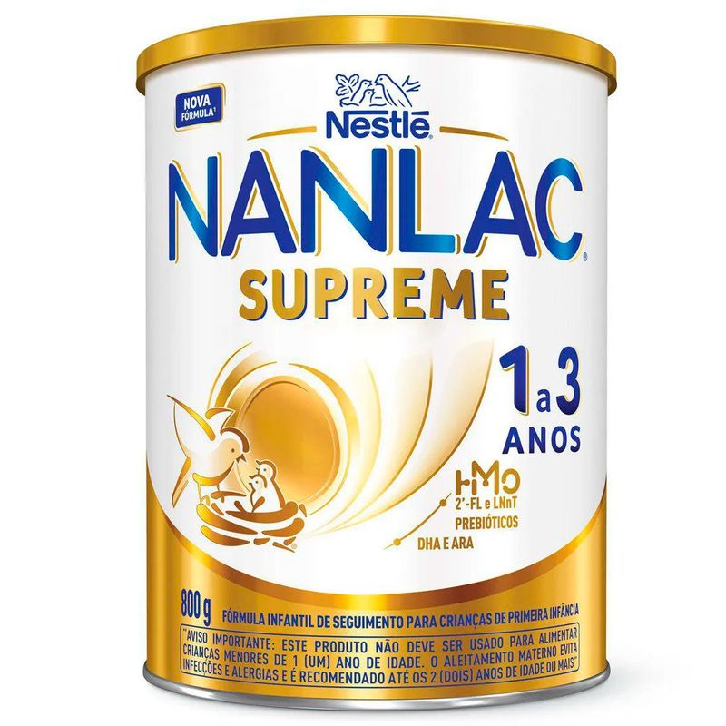 fórmula infantil nanlac supreme nestlé 1 a 3 anos 800g