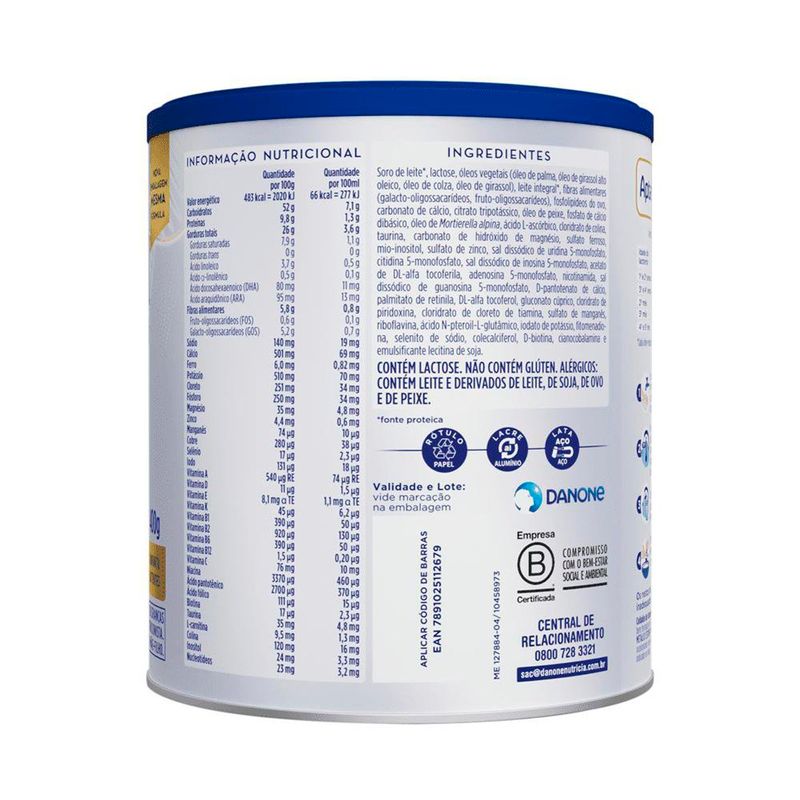 fórmula infantil aptamil profutura 1 danone 0 a 6 meses 400g
