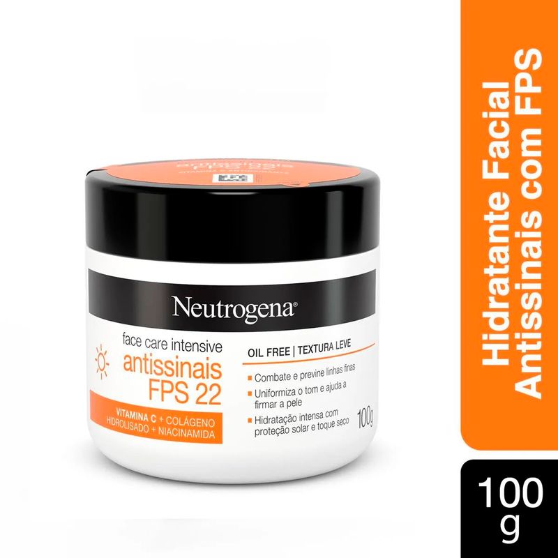 creme facial neutrogena antissinais fps22 100g