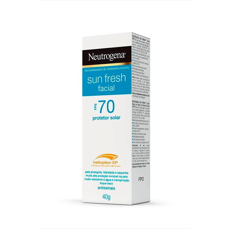 protetor solar facial neutrogena sun fresh fps70 40g