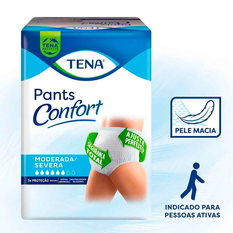 roupa íntima descartável tena pants confort p/m 24 unidades