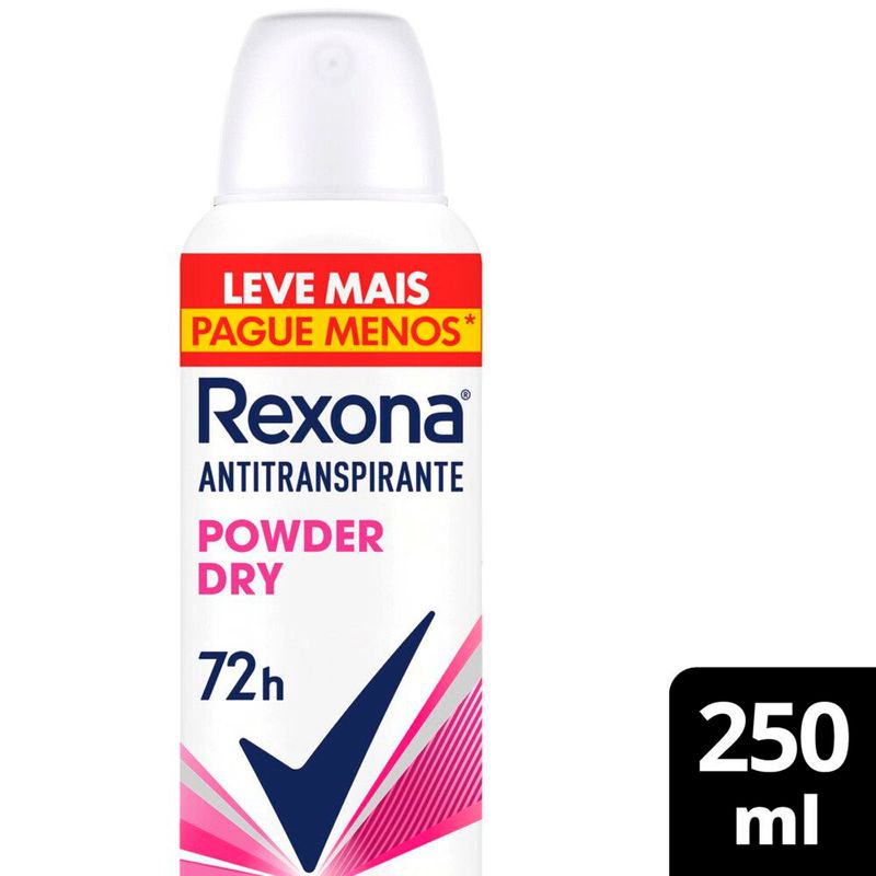 desodorante aerosol antitranspirante rexona power dry 250ml
