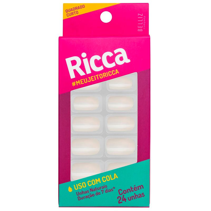 unhas naturais ricca quadrado curto 26 unhas