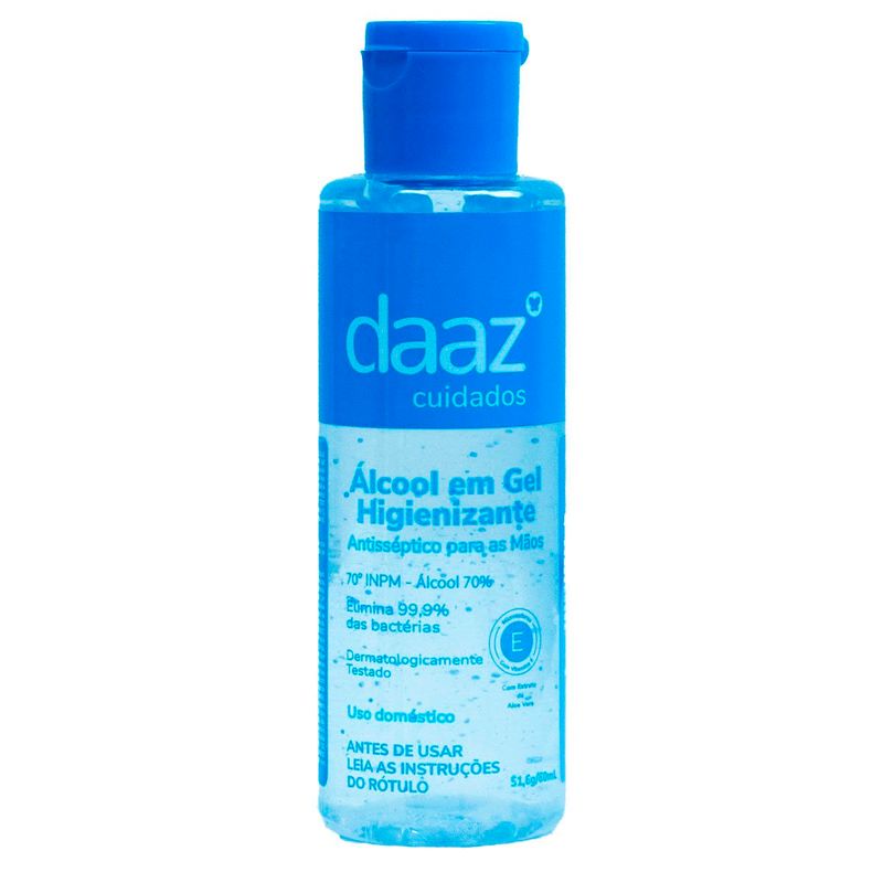 álcool em gel daaz esfera azul 60ml