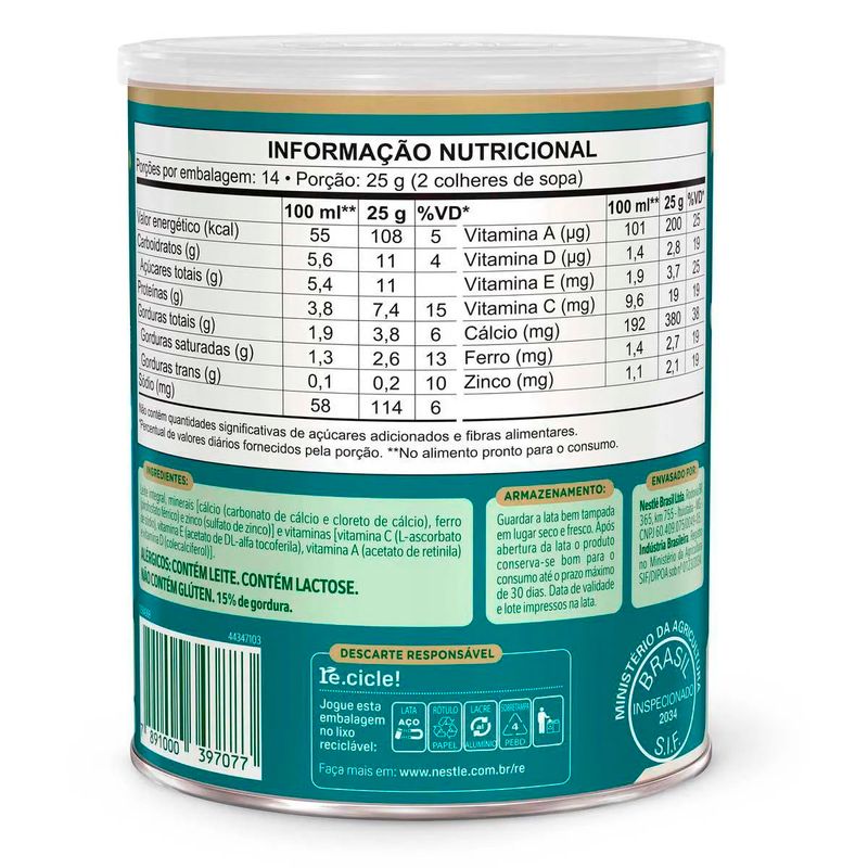 leite em pó ninho adulto 350g