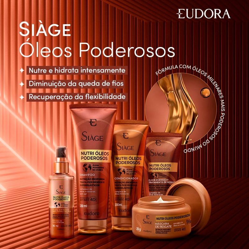 shampoo eudora siàge nutri óleos poderosos 250ml