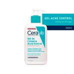 gel de limpeza cerave acne control pele oleosa a acneica 340g